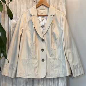 L.L. Bean Women's Beige Blazer Size 18W NWOT